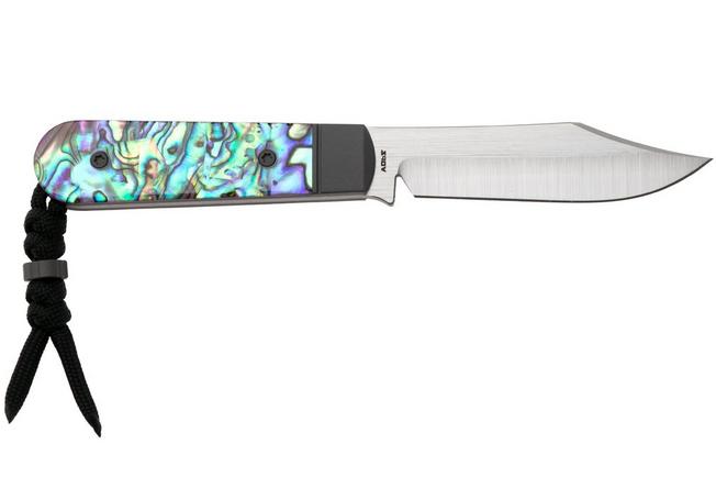 Image for Jack Wolf Backwoods FIXedc BACKW-FX-01-ABALONE Satin CPM S90V, Abalone, fixed knife, Melissa Backwoods Miller design