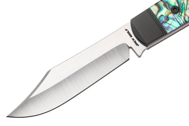 Image for Jack Wolf Backwoods FIXedc BACKW-FX-01-ABALONE Satin CPM S90V, Abalone, fixed knife, Melissa Backwoods Miller design