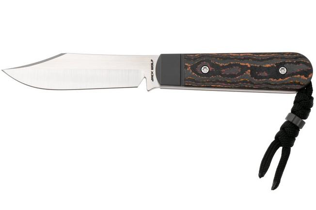 Image for Jack Wolf Backwoods FIXedc BACKW-FX-01-CC-SUN-ORA Satin CPM S90V, Sunset Orange CamoCarbon, fixed knife, Melissa Backwoods Miller design