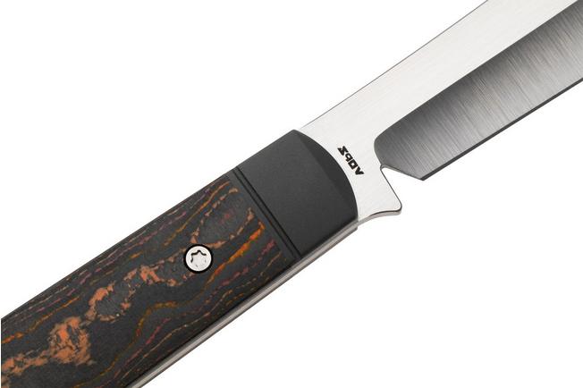 Image for Jack Wolf Backwoods FIXedc BACKW-FX-01-CC-SUN-ORA Satin CPM S90V, Sunset Orange CamoCarbon, fixed knife, Melissa Backwoods Miller design