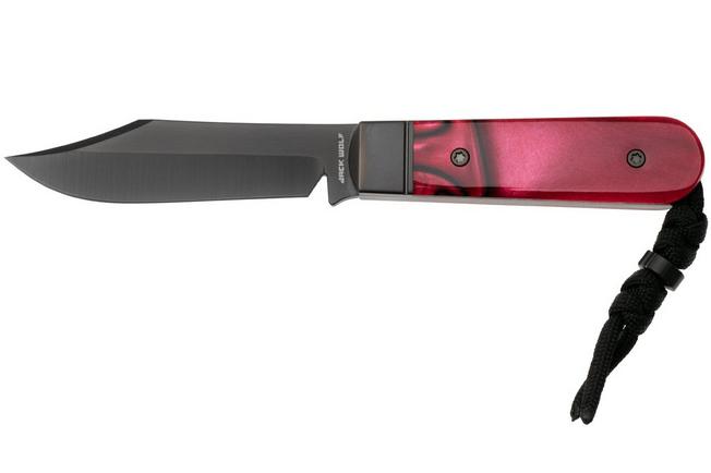 Image for Jack Wolf Backwoods FIXedc BACKW-FX-01-KIR-TRU-BLD Belt Satin Black DLC CPM S90V, True Blood Kirinite, fixed knife, Melissa Backwoods Miller design