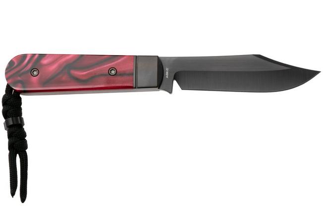 Image for Jack Wolf Backwoods FIXedc BACKW-FX-01-KIR-TRU-BLD Belt Satin Black DLC CPM S90V, True Blood Kirinite, fixed knife, Melissa Backwoods Miller design