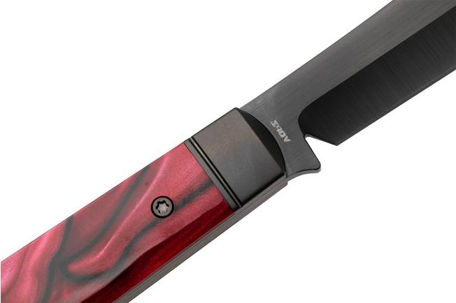 Image for Jack Wolf Backwoods FIXedc BACKW-FX-01-KIR-TRU-BLD Belt Satin Black DLC CPM S90V, True Blood Kirinite, fixed knife, Melissa Backwoods Miller design