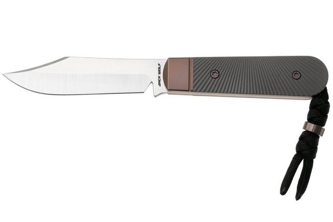 Image for Jack Wolf Backwoods FIXedc BACKW-FX-01-TI-STAR Satin CPM S90V, Bronze Starburst Titanium, fixed knife, Melissa Backwoods Miller design