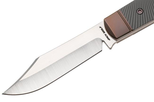 Image for Jack Wolf Backwoods FIXedc BACKW-FX-01-TI-STAR Satin CPM S90V, Bronze Starburst Titanium, fixed knife, Melissa Backwoods Miller design