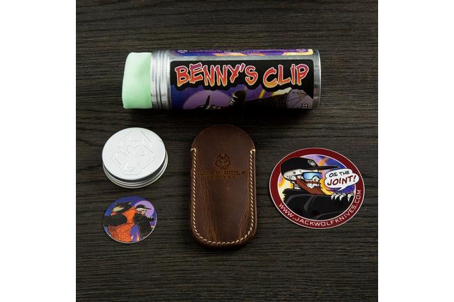 Jack Wolf Benny's Clip Black Canvas Micarta, BENNY-01-BLK, couteau