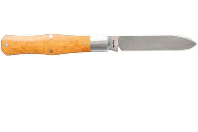 Image for Jack Wolf Coffin COFF-01-R-M-V, Satin Sandvik 14C28N, Maple Valley Richlite pocket knife