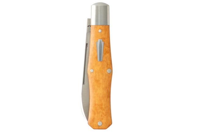 Image for Jack Wolf Coffin COFF-01-R-M-V, Satin Sandvik 14C28N, Maple Valley Richlite pocket knife