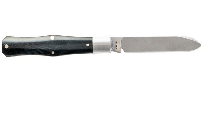 Image for Jack Wolf Coffin COFFI-01-ST-BK-B, Satin Sandvik 14C28N, Smooth Black Bone pocket knife