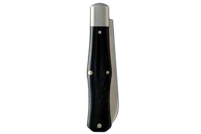 Image for Jack Wolf Coffin COFFI-01-ST-BK-B, Satin Sandvik 14C28N, Smooth Black Bone pocket knife