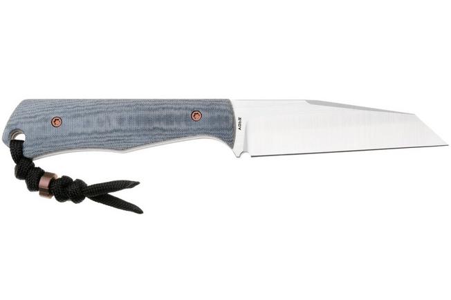 Image for Jack Wolf Collusion COLLU-01-BLU-LIN-MIC Satin S90V, Blue Linen Micarta, fixed knife, Jakeb Creates design