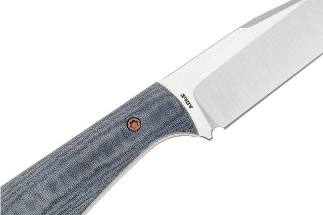 Image for Jack Wolf Collusion COLLU-01-BLU-LIN-MIC Satin S90V, Blue Linen Micarta, fixed knife, Jakeb Creates design