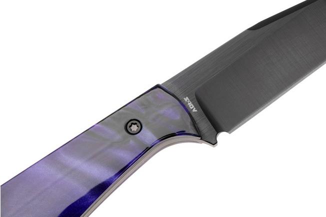 Imagen para Jack Wolf Collusion COLLU-01-KIR-PUR-WAV DLC S90V, Kirinite Purple Wave, cuchillo fijo, diseño de Jakeb Creates