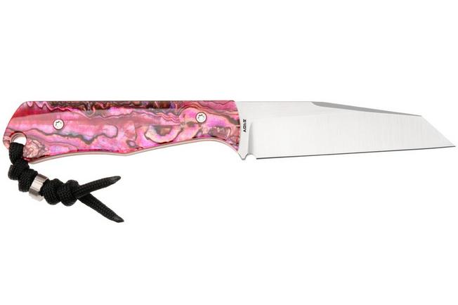 Image for Jack Wolf Collusion COLLU-01-RED-ABALONE Satin S90V, Red Abalone, fixed knife, Jakeb Creates design