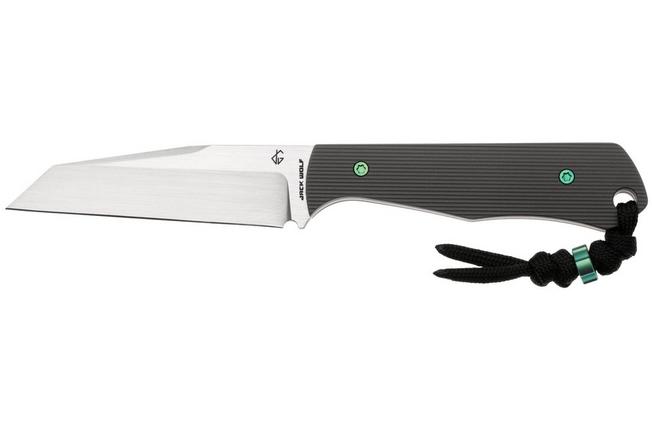 Imagen para Jack Wolf Collusion COLLU-01-TI-STRIPE Hand Satin S90V, Titanium Stripe, cuchillo fijo, diseño de Jakeb Creates