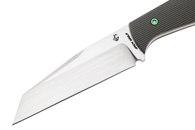 Imagen para Jack Wolf Collusion COLLU-01-TI-STRIPE Hand Satin S90V, Titanium Stripe, cuchillo fijo, diseño de Jakeb Creates