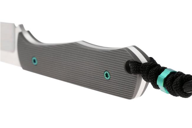 Imagen para Jack Wolf Collusion COLLU-01-TI-STRIPE Hand Satin S90V, Titanium Stripe, cuchillo fijo, diseño de Jakeb Creates