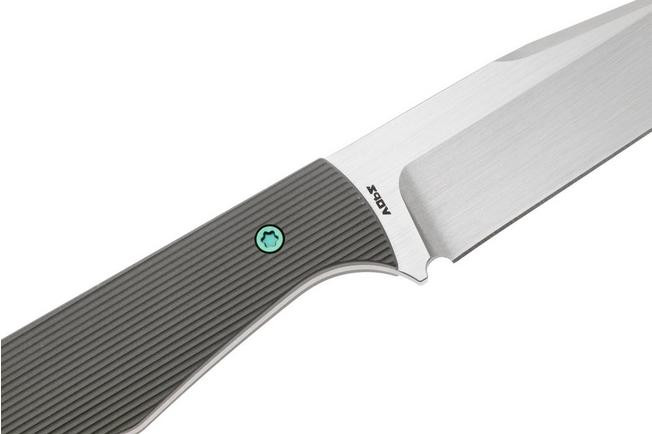 Imagen para Jack Wolf Collusion COLLU-01-TI-STRIPE Hand Satin S90V, Titanium Stripe, cuchillo fijo, diseño de Jakeb Creates