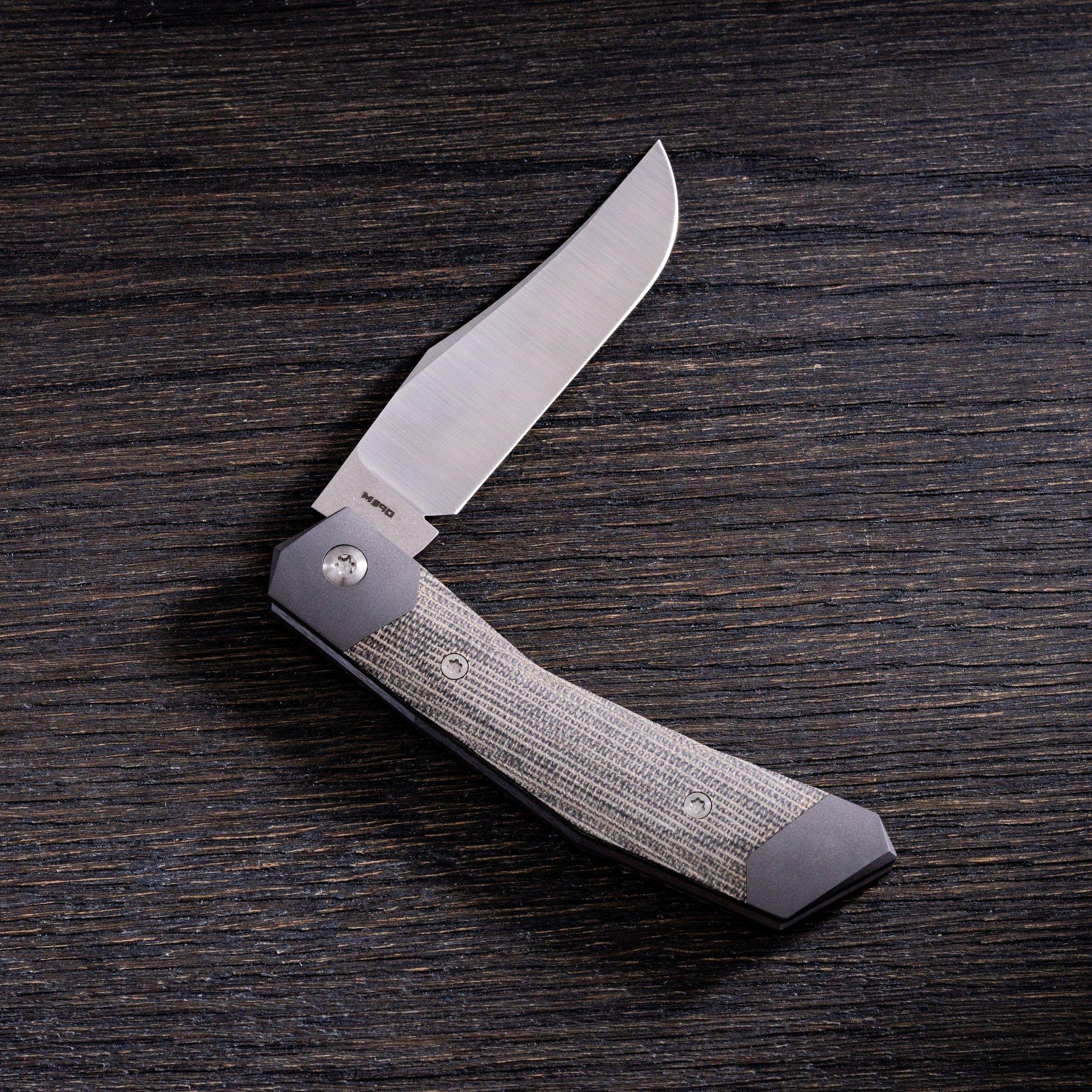 Jack Wolf Jack CYBO01GRN Green Canvas Micarta, slipjoint pocket knife Advantageously