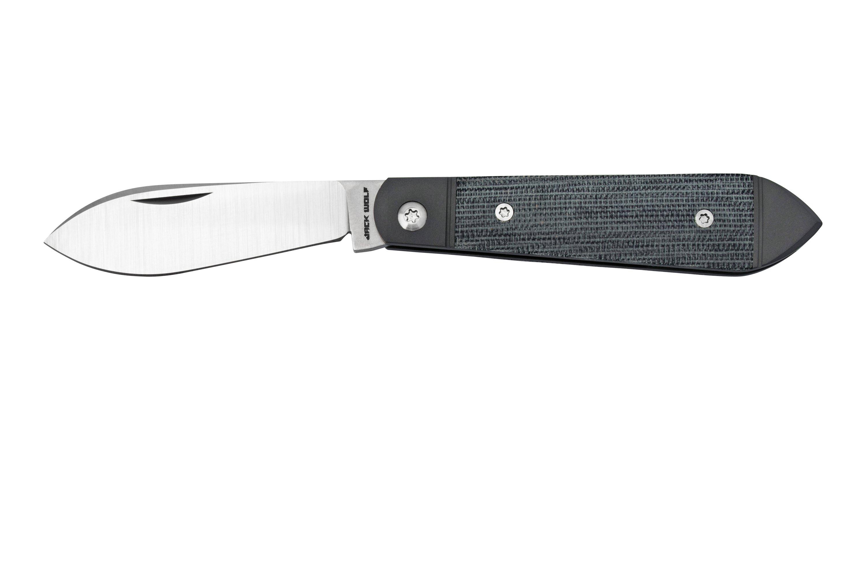 Jack Wolf Low Drag Jack DRAG01BLK, Black Canvas Micarta, slipjoint pocket knife