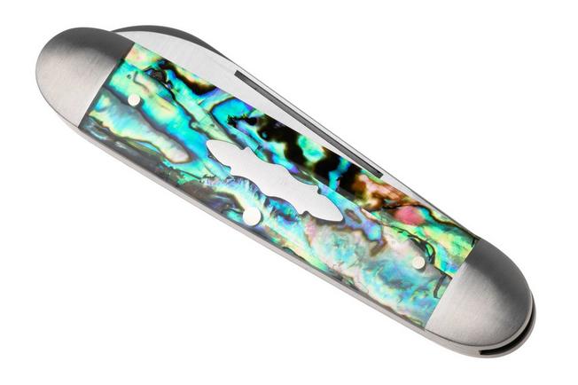 Image pour Jack Wolf Equal End Gateway Series EQL-01-ABLN, Satin 14C28N, Abalone, couteau de poche slipjoint, Benjamin Belkin design