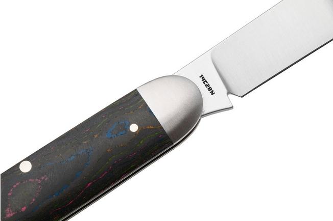 Image pour Jack Wolf Equal End Gateway Series EQL-01-CC-80S, Satin 14C28N, CamoCarbon 80's Carbonfiber, couteau de poche slipjoint, Benjamin Belkin design