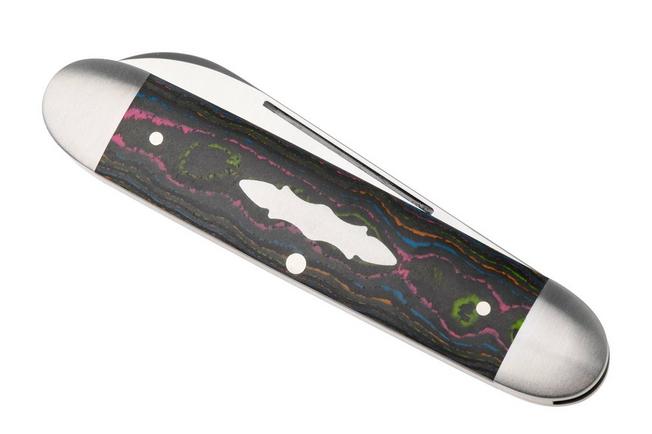 Image pour Jack Wolf Equal End Gateway Series EQL-01-CC-80S, Satin 14C28N, CamoCarbon 80's Carbonfiber, couteau de poche slipjoint, Benjamin Belkin design