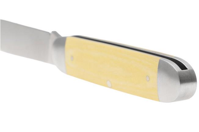 Image pour Jack Wolf Equal End Gateway Series EQL-01-PP-MC-ANT, Satin 14C28N, Antique Ivory Paper Micarta, couteau de poche slipjoint, Benjamin Belkin design