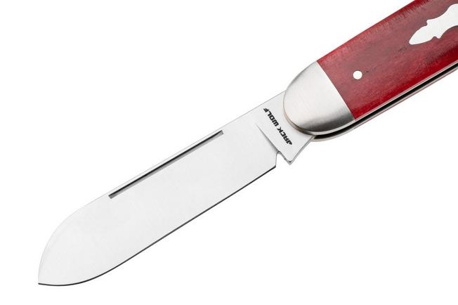 Image pour Jack Wolf Equal End Gateway Series EQL-01-SMT-RD-BN, Satin 14C28N, Smooth Red Bone, couteau de poche slipjoint, Benjamin Belkin design