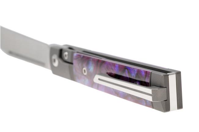 Afbeelding voor Jack Wolf Feelbetter Jack FEELB-01-PUR-ABALONE Satin S90V, Grey Titanium, Purple Abalone, zakmes