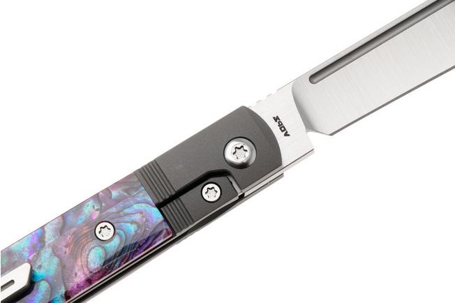 Afbeelding voor Jack Wolf Feelbetter Jack FEELB-01-PUR-ABALONE Satin S90V, Grey Titanium, Purple Abalone, zakmes