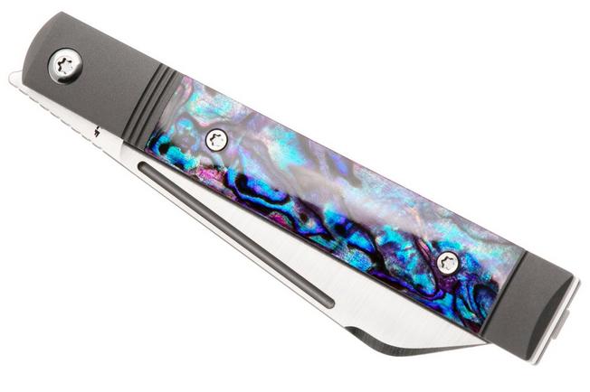 Afbeelding voor Jack Wolf Feelbetter Jack FEELB-01-PUR-ABALONE Satin S90V, Grey Titanium, Purple Abalone, zakmes