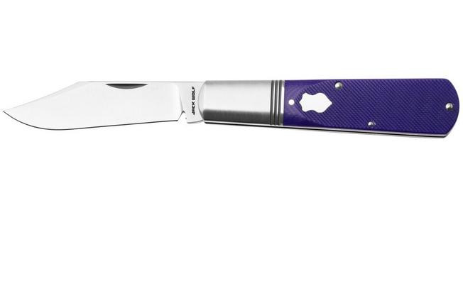 Image pour Jack Wolf Gateway Barlow GW-BAR-02-G10-PUR-SAW Satin 14C28N, Sawcut Purple G10, couteau de poche