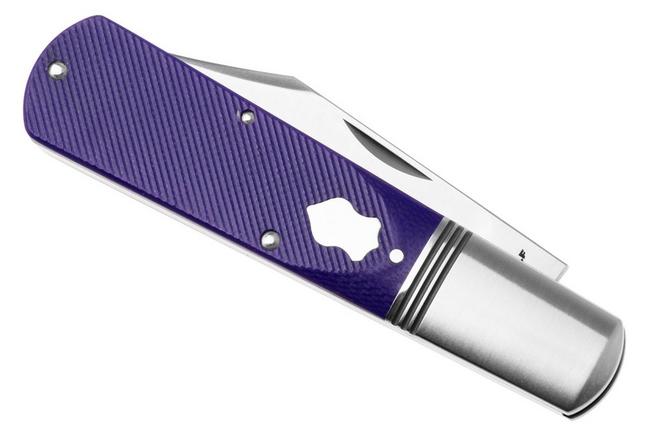 Image pour Jack Wolf Gateway Barlow GW-BAR-02-G10-PUR-SAW Satin 14C28N, Sawcut Purple G10, couteau de poche