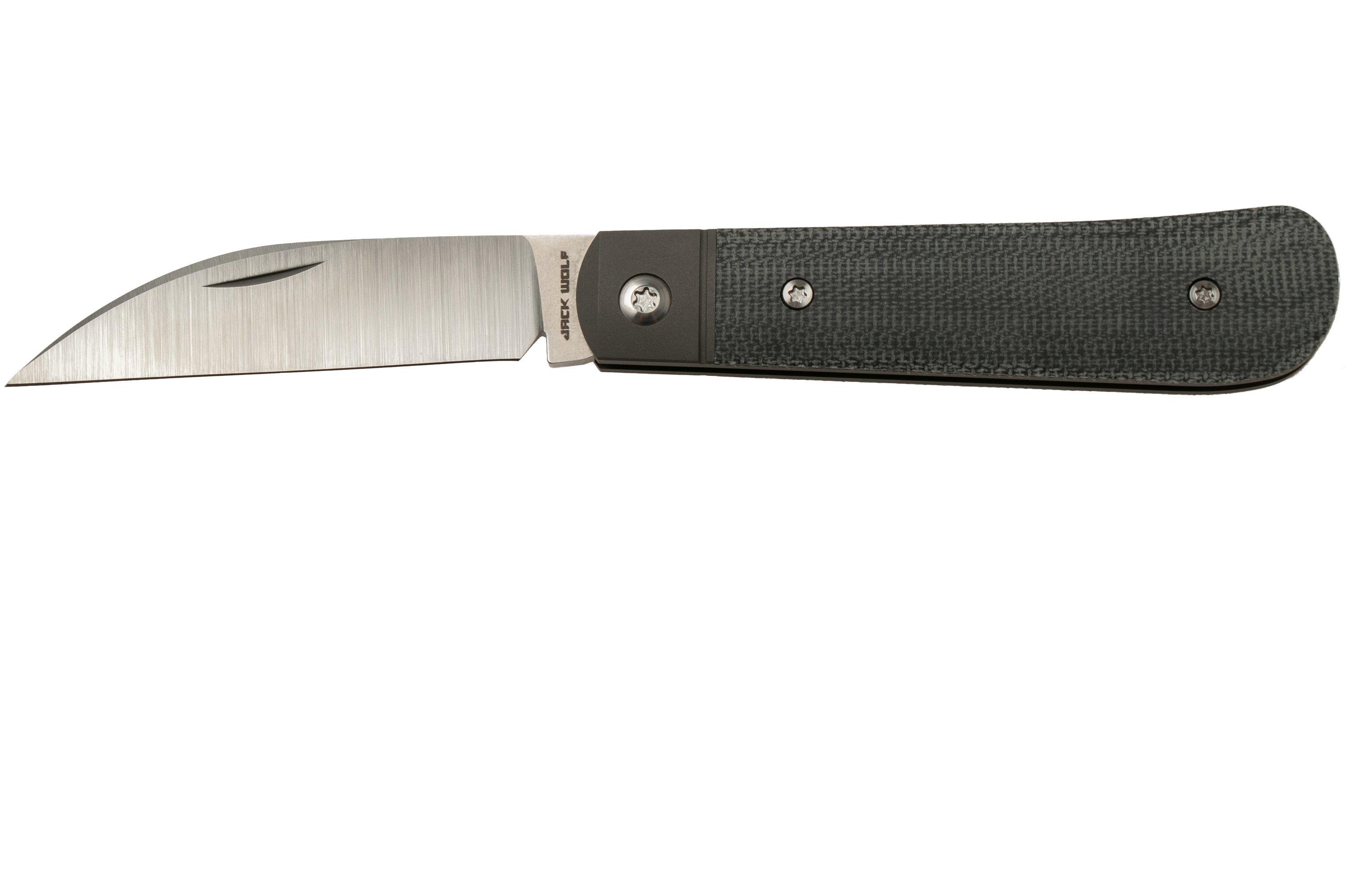 Jack Wolf Laid Back Jack, Black Canvas Micarta LAIDB-01-BLK navalha ...