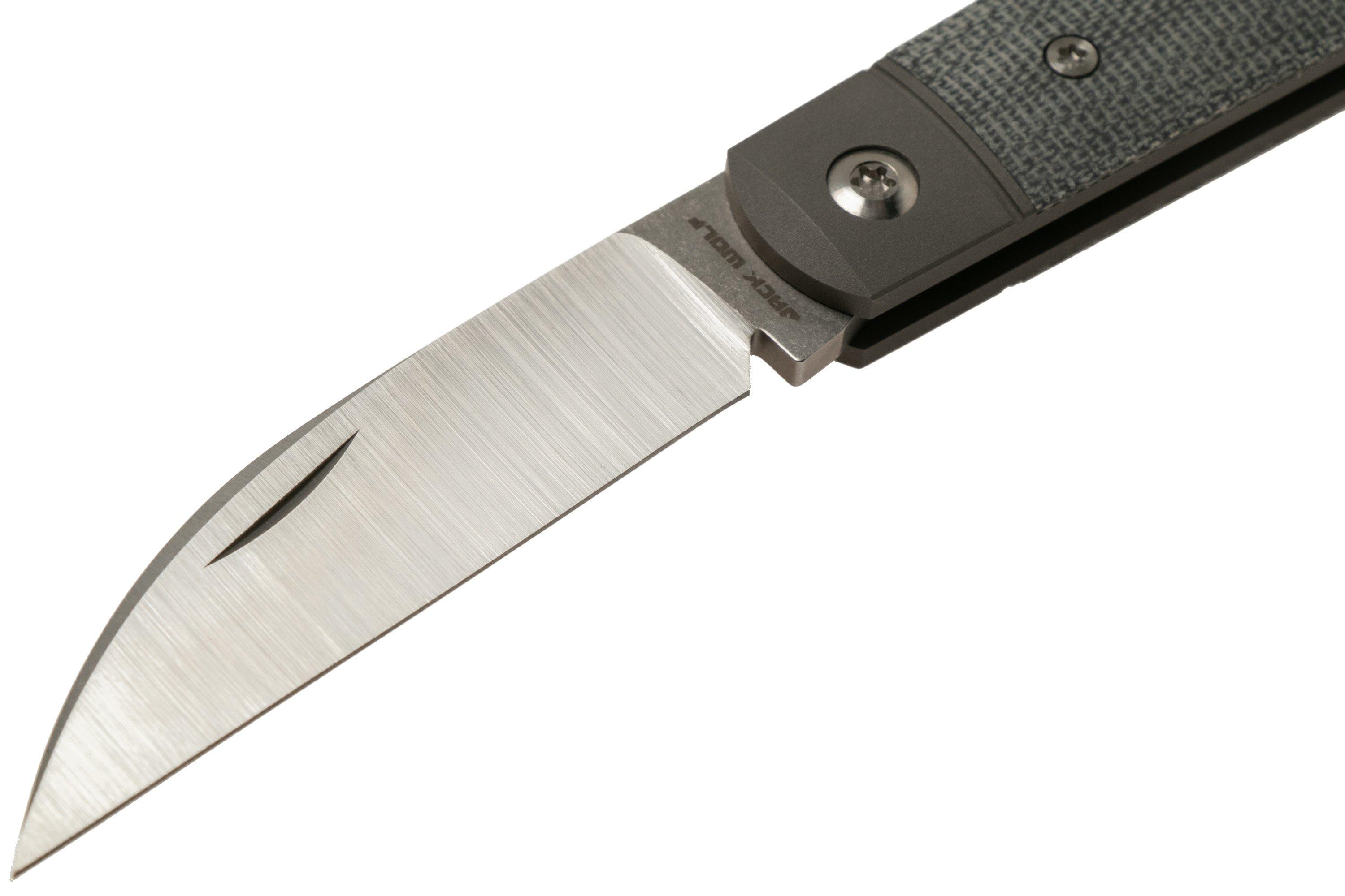 Jack Wolf Laid Back Jack, Black Canvas Micarta LAIDB-01-BLK navalha ...