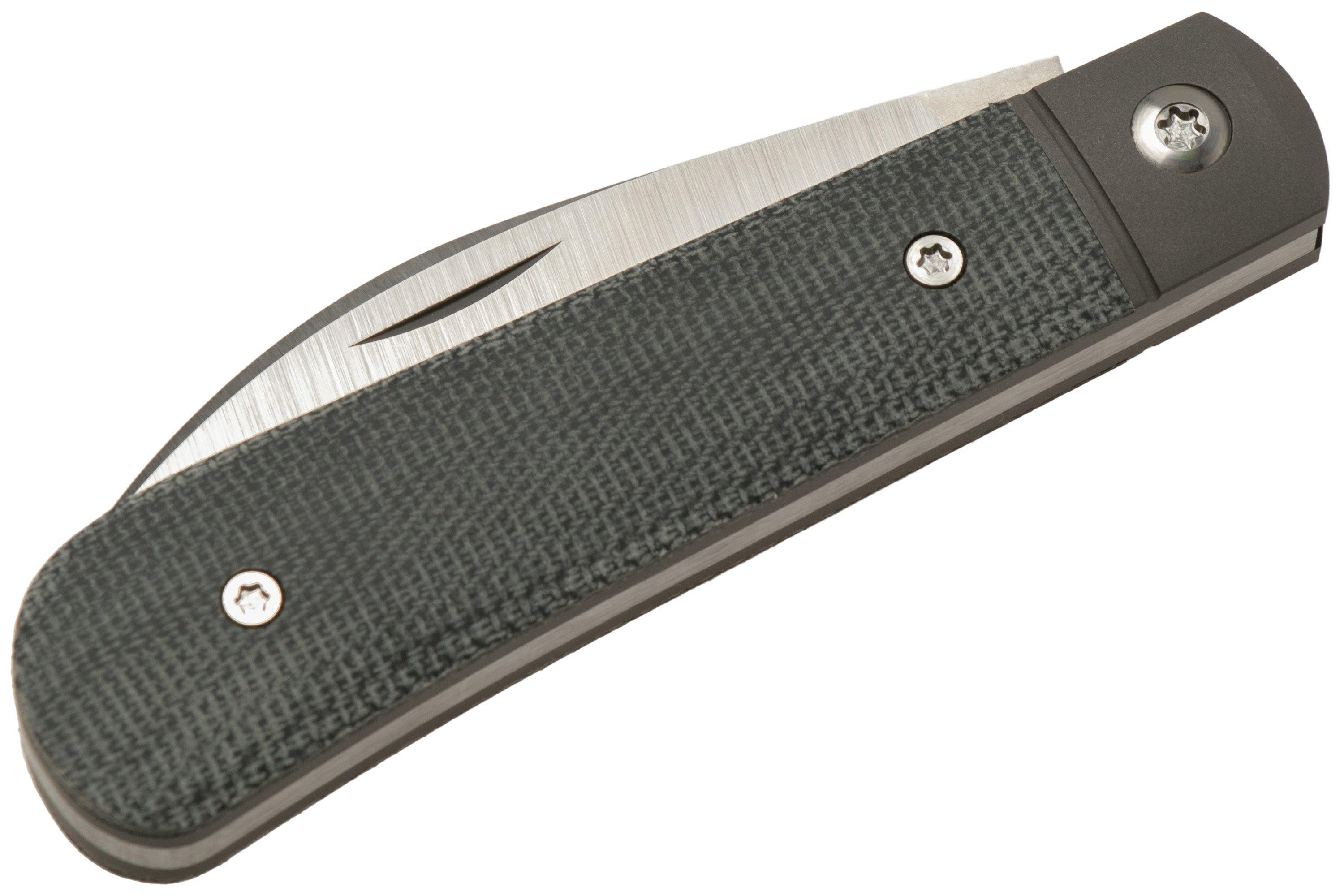 Jack Wolf Laid Back Jack, Black Canvas Micarta LAIDB-01-BLK navalha ...