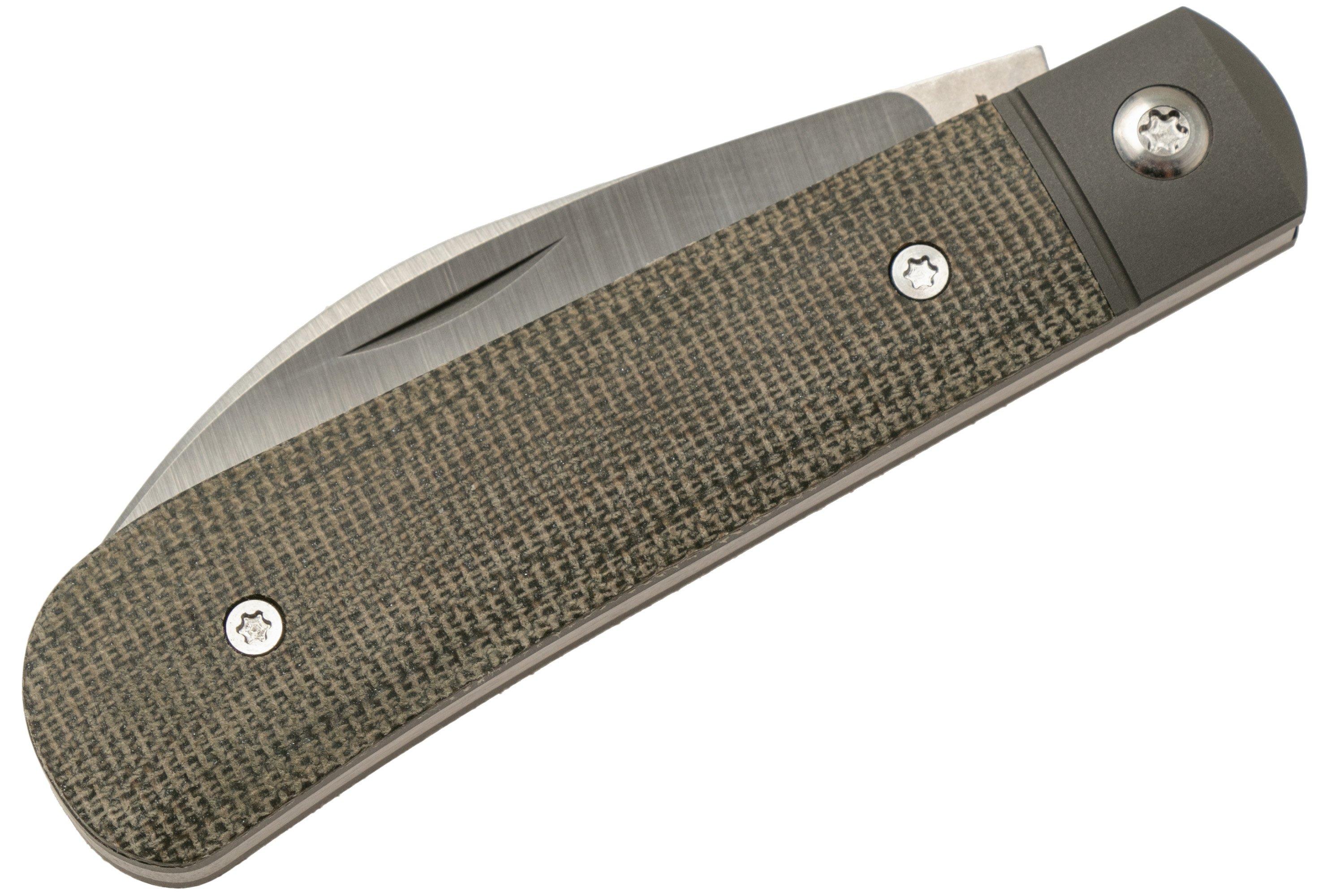 Jack Wolf Laid Back Jack, Green Canvas Micarta LAIDB-01-GRN slipjoint ...