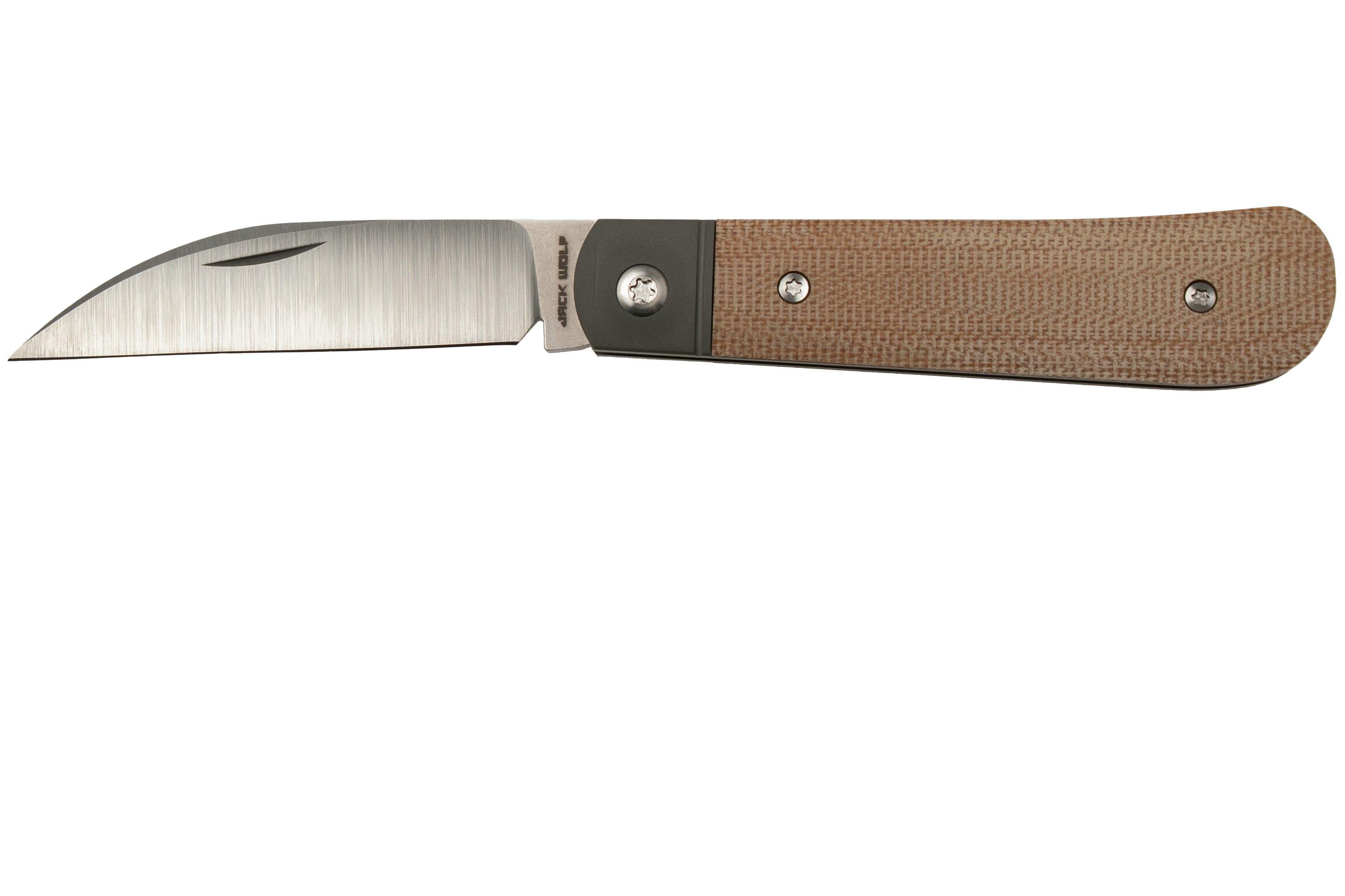Jack Wolf Laid Back Jack, Natural Canvas Micarta LAIDB-01-NAT navalha ...