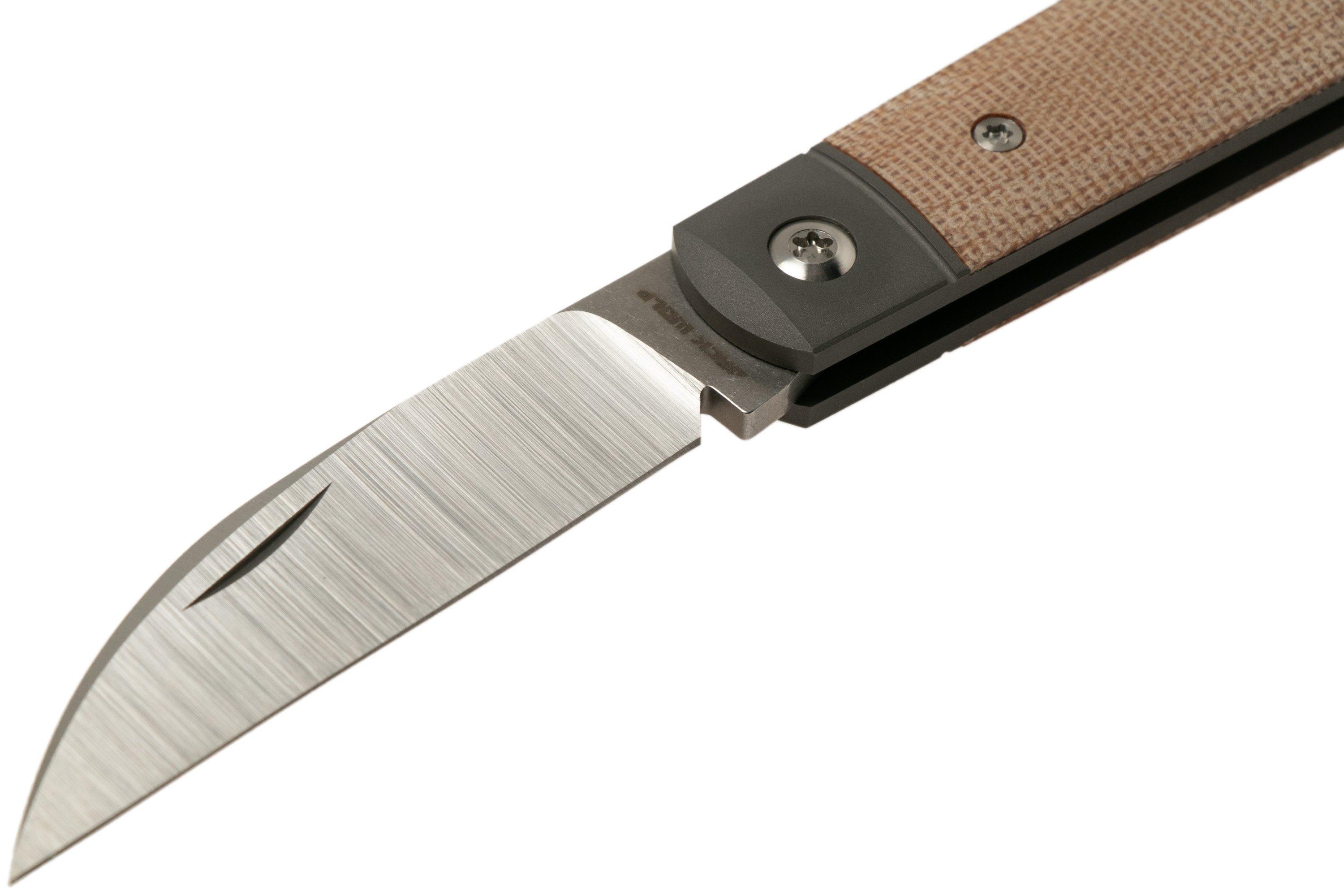 Jack Wolf Laid Back Jack, Natural Canvas Micarta LAIDB-01-NAT slipjoint ...
