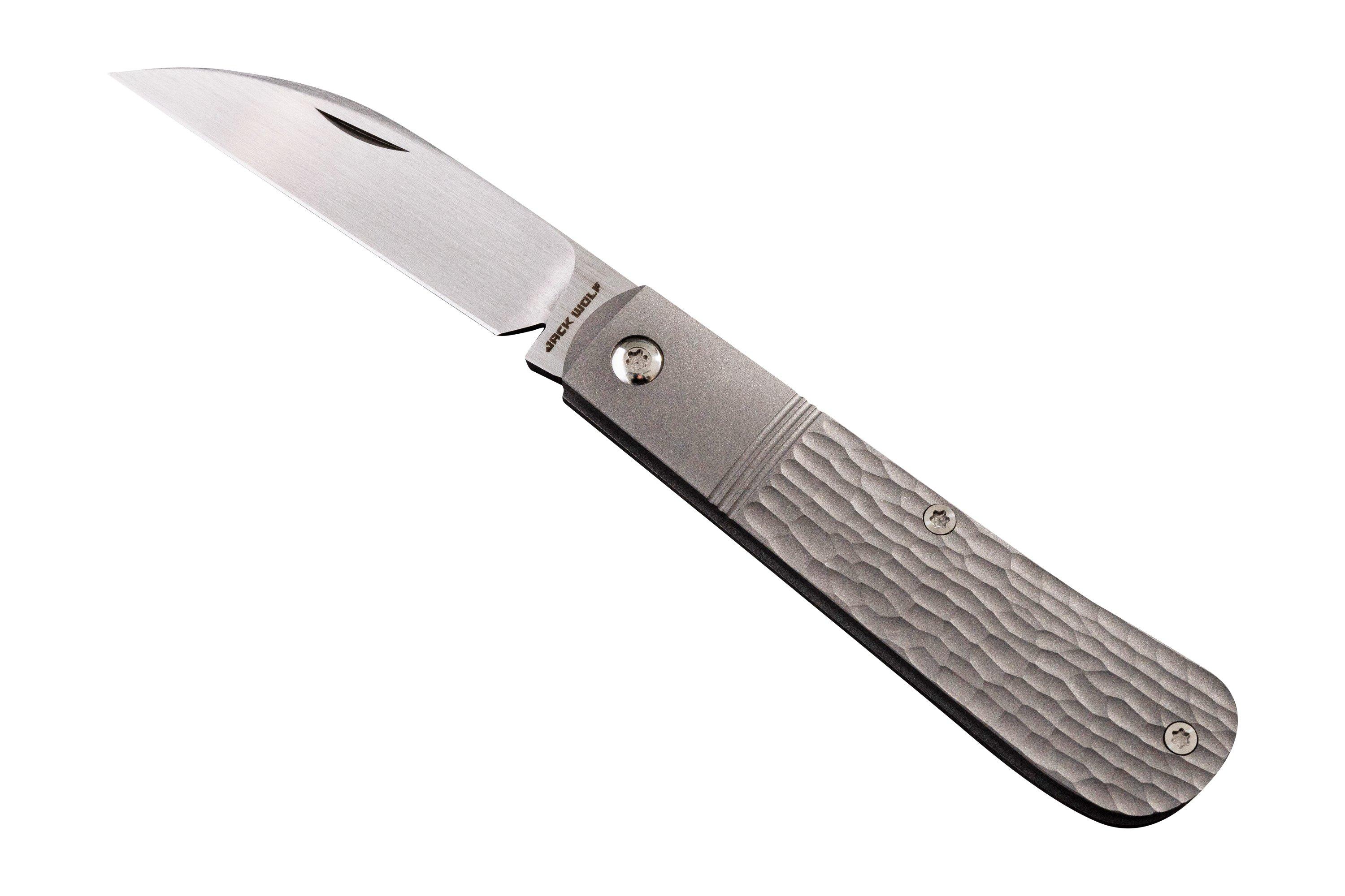 Jack Wolf Laid Back Jack LAIDB-02-TI-JIG Titanium Jigged, Slipjoint ...