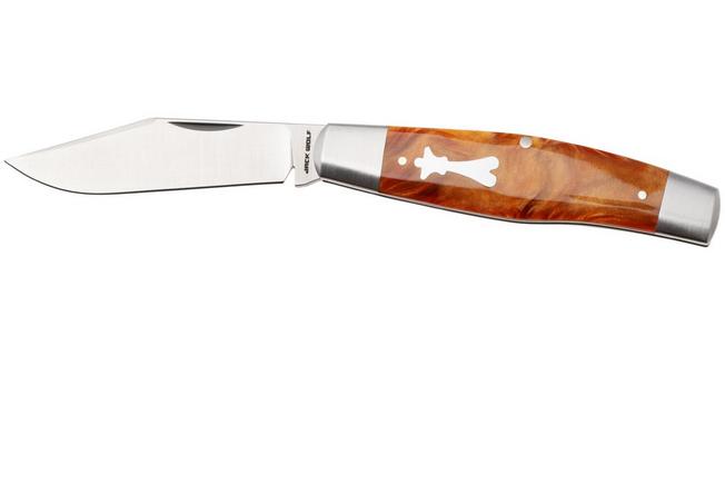 Image for Jack Wolf Gateway Stockman STOCK-01-KIR-ROOT Satin Sandvik 14C28N, Root Beer Kirinite, pocket knife