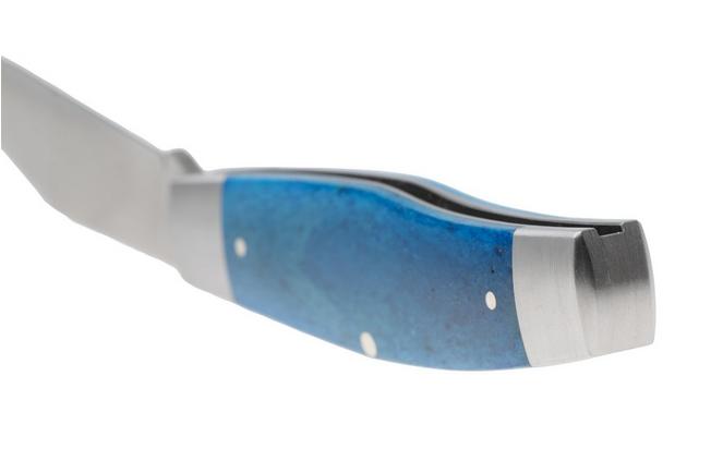 Image for Jack Wolf Gateway Stockman STOCK-01-SMT-BLU-BON Satin Sandvik 14C28N, Smooth Blue Bone, pocket knife