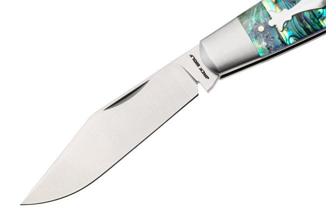 Image for Jack Wolf Gateway Stockman STOCK-01-ABALONE Satin Sandvik 14C28N, Abalone, pocket knife