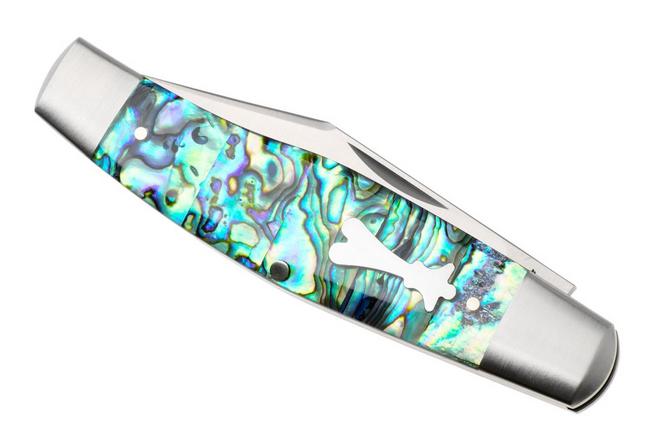 Image for Jack Wolf Gateway Stockman STOCK-01-ABALONE Satin Sandvik 14C28N, Abalone, pocket knife