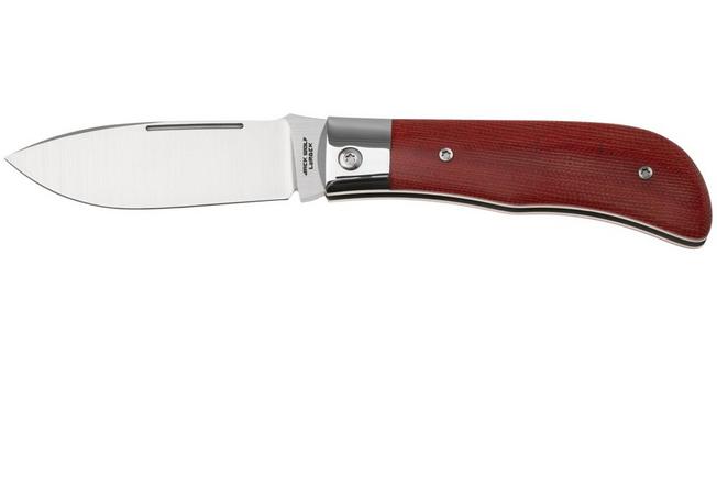 Afbeelding voor Jack Wolf Timber Jack Steel Series TIMBE-01-FIR-CAN-MIC Fire Canvas Micarta, slipjoint zakmes, Tracy LaRock design