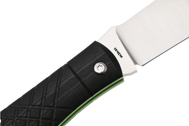 Image for Jack Wolf Timber Jack Ultralight Series TIMBE-01-G10-BLK-CH2 Black G10 Cross Hatch 2, slipjoint pocket knife, Tracy LaRock design