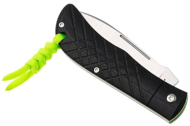 Image for Jack Wolf Timber Jack Ultralight Series TIMBE-01-G10-BLK-CH2 Black G10 Cross Hatch 2, slipjoint pocket knife, Tracy LaRock design