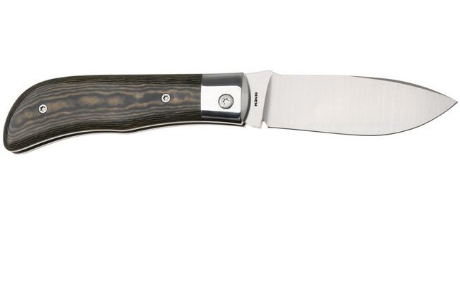 Afbeelding voor Jack Wolf Timber Jack Steel Series TIMBE-01-RICH-BLU-MAP Blue & Maple Richlite, slipjoint zakmes, Tracy LaRock design