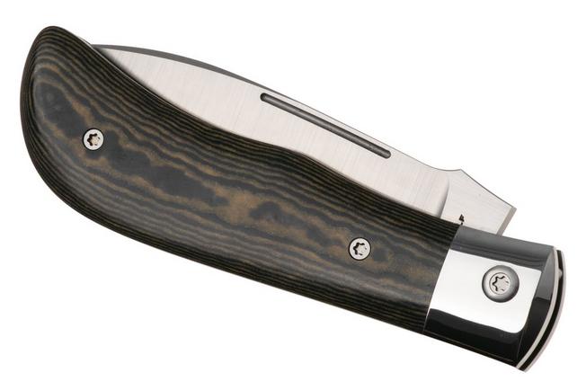 Afbeelding voor Jack Wolf Timber Jack Steel Series TIMBE-01-RICH-BLU-MAP Blue & Maple Richlite, slipjoint zakmes, Tracy LaRock design